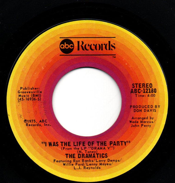 The Dramatics ~ Treat Me Like A Man / I Was The Life Of The Party (Vinyl) - Djungel & Jazz