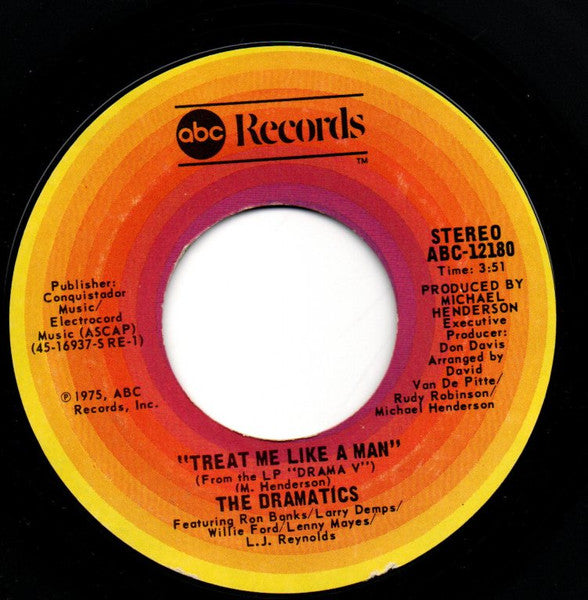 The Dramatics ~ Treat Me Like A Man / I Was The Life Of The Party (Vinyl) - Djungel & Jazz