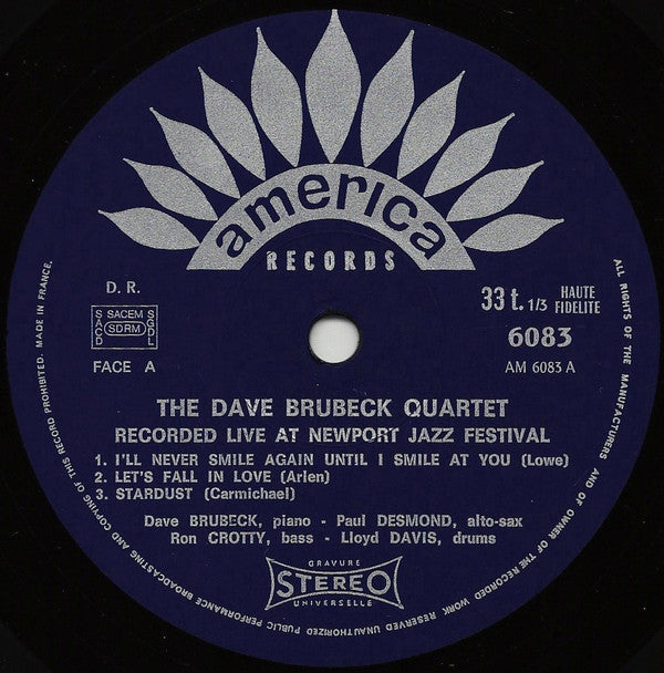 The Dave Brubeck Quartet Featuring: Paul Desmond ~ Recorded Live At Newport Jazz Festival (Vinyl) - Djungel & Jazz