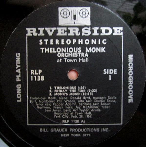 The Thelonious Monk Orchestra ~ At Town Hall (Vinyl) - Djungel & Jazz