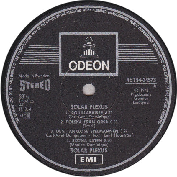 Solar Plexus ~ Solar Plexus (Vinyl) - Djungel & Jazz