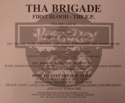 Tha Brigade ~ The First Blood EP (Vinyl) - Djungel & Jazz