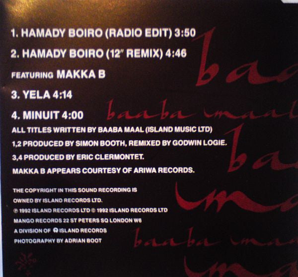Baaba Maal ~ Hamady Boiro (Vinyl) - Djungel & Jazz