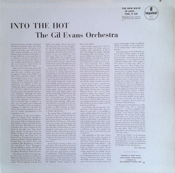 The Gil Evans Orchestra ~ Into The Hot (Vinyl) - Djungel & Jazz