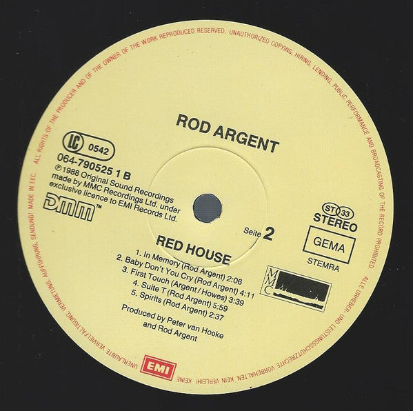 Rod Argent ~ Red House (Vinyl) - Djungel & Jazz