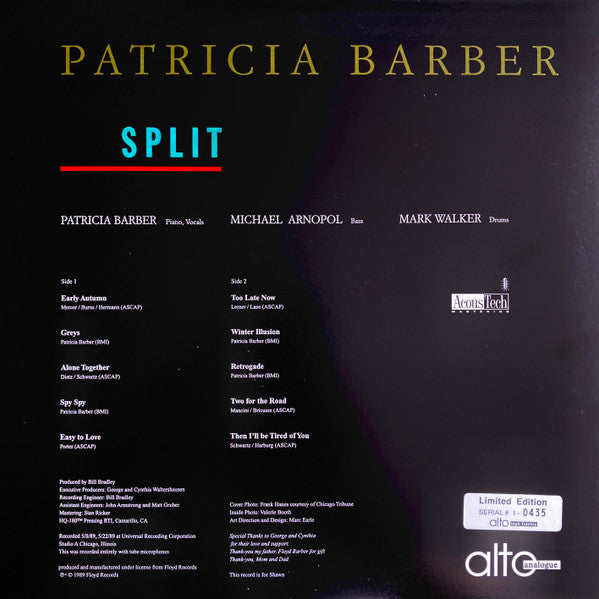 Patricia Barber ~ Split (Vinyl) - Djungel & Jazz