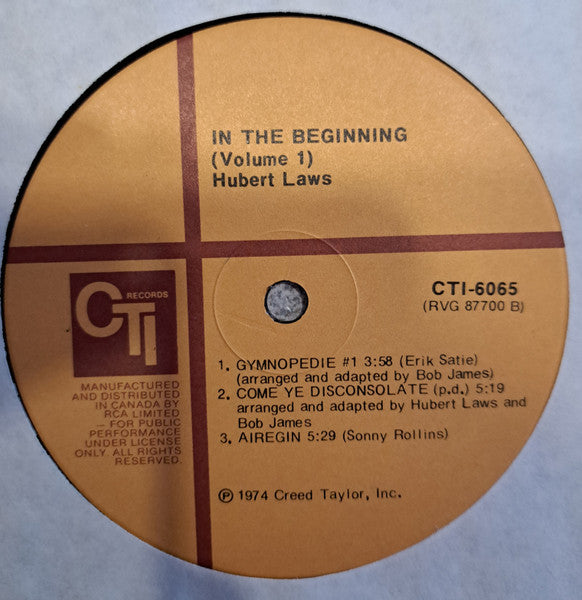 Hubert Laws ~ Then There Was Light (Volume 1) (Vinyl) - Djungel & Jazz
