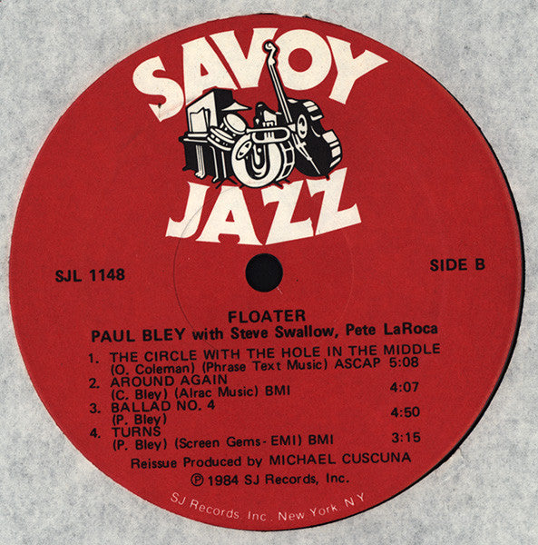 Paul Bley With Steve Swallow & Pete La Roca ~ Floater (Vinyl) - Djungel & Jazz