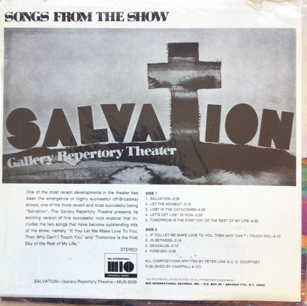 Gallery Repertory Theater ~ Songs From The Show Salvation (Vinyl) - Djungel & Jazz