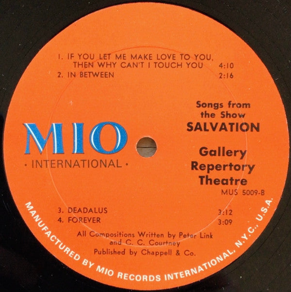 Gallery Repertory Theater ~ Songs From The Show Salvation (Vinyl) - Djungel & Jazz
