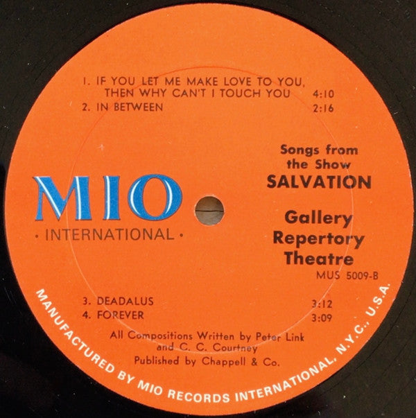 Gallery Repertory Theater : Songs From The Show Salvation (LP)