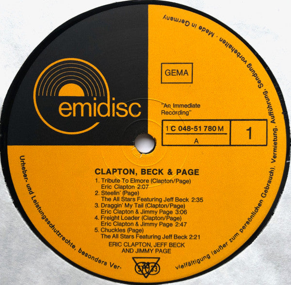 Eric Clapton, Jeff Beck & Jimmy Page ~ Clapton, Beck & Page (Vinyl) - Djungel & Jazz