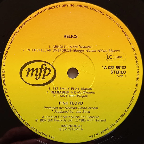 Pink Floyd ~ Relics (Vinyl) - Djungel & Jazz