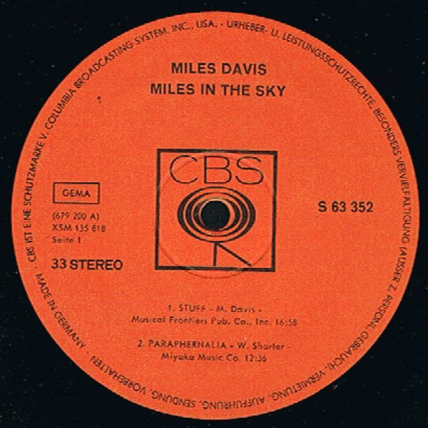 Miles Davis ~ Miles In The Sky (Vinyl) - Djungel & Jazz