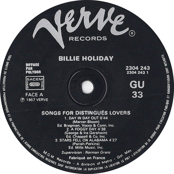 Billie Holiday ~ Songs For Distingué Lovers (Vinyl) - Djungel & Jazz