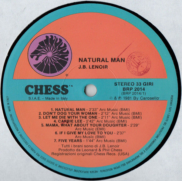 J.B. Lenoir : Natural Man (LP, Comp, RE)