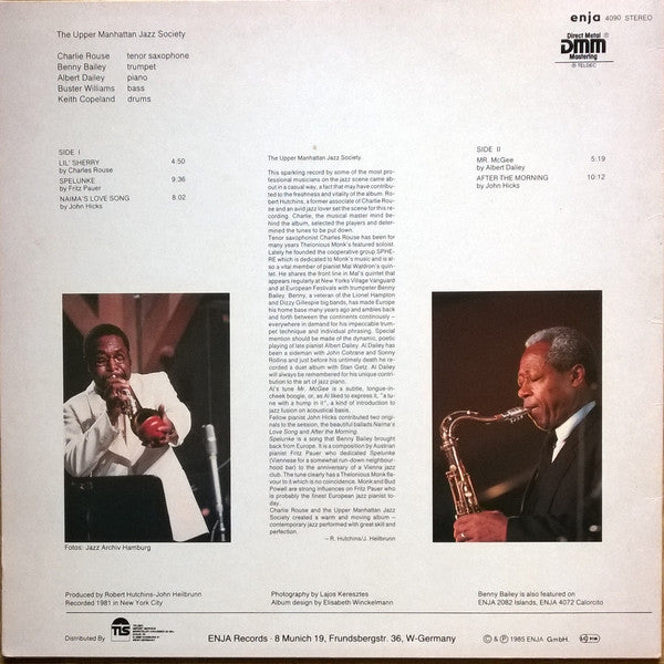 Charlie Rouse, Benny Bailey, Al Dailey ~ The Upper Manhattan Jazz Society (Vinyl) - Djungel & Jazz