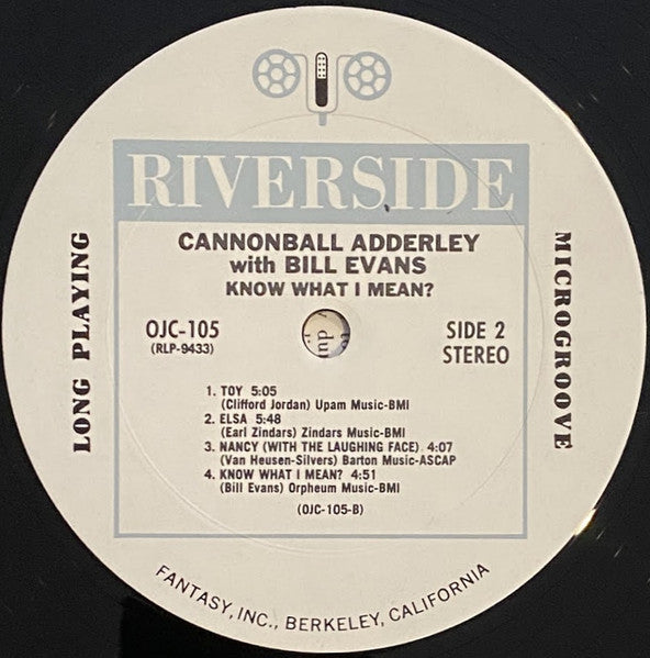 Cannonball Adderley With Bill Evans : Know What I Mean? (LP, Album, RE, Pit)