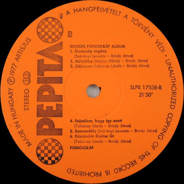 Fonográf ~ Edison Fonográf Album (Vinyl) - Djungel & Jazz