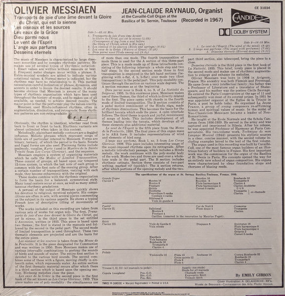 Olivier Messiaen ~ Pieces For Organ (Vinyl) - Djungel & Jazz