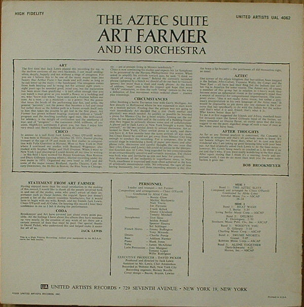 Art Farmer And His Orchestra ~ The Aztec Suite (Vinyl) - Djungel & Jazz