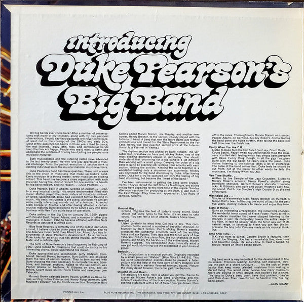 Duke Pearson's Big Band ~ Introducing Duke Pearson's Big Band (Vinyl) - Djungel & Jazz