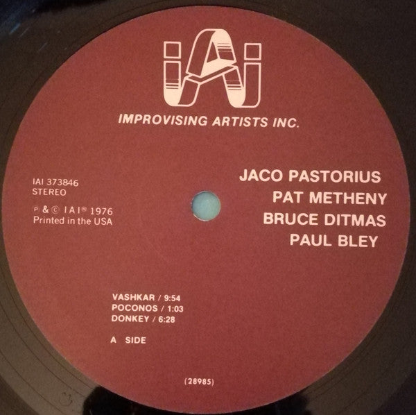 Jaco Pastorius / Pat Metheny / Bruce Ditmas / Paul Bley ~ Jaco (Vinyl) - Djungel & Jazz