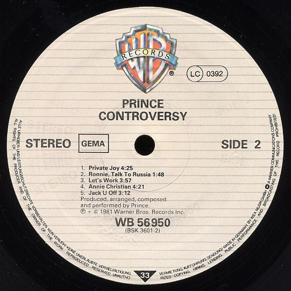 Prince ~ Controversy (Vinyl) - Djungel & Jazz