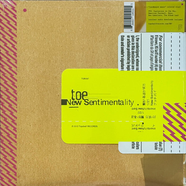 toe (5) : New Sentimentality (12", EP, Ltd, RP, "Ca)