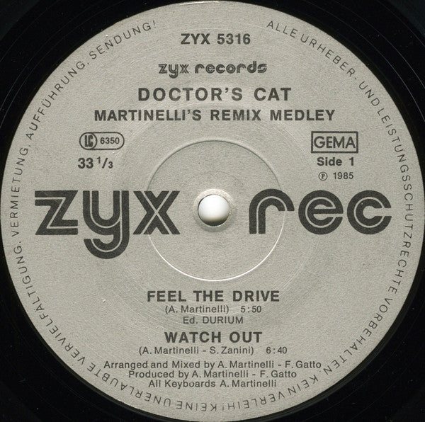 Doctor's Cat ~ Martinelli's Remix Medley (Vinyl) - Djungel & Jazz