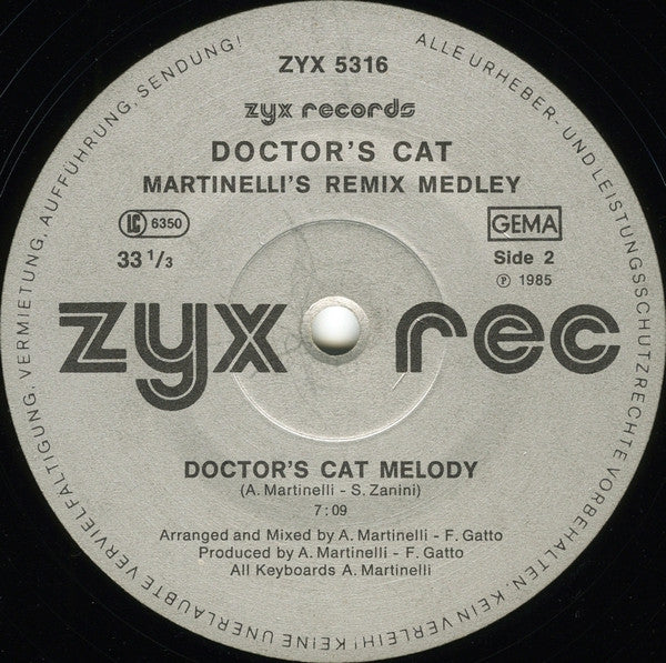 Doctor's Cat ~ Martinelli's Remix Medley (Vinyl) - Djungel & Jazz