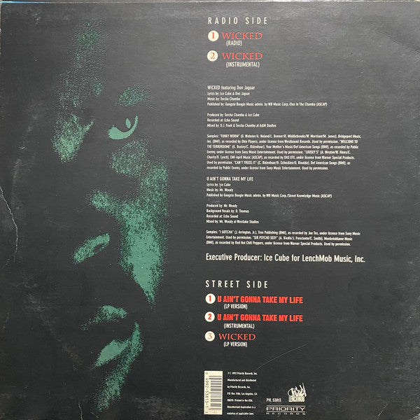 Ice Cube ~ Wicked / U Ain't Gonna Take My Life (Vinyl) - Djungel & Jazz