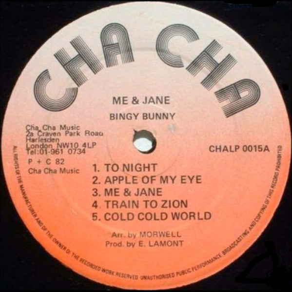Bingy Bunny : Me And Jane (LP, Album, Red)