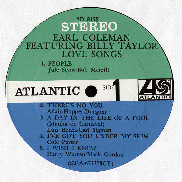Earl Coleman Featuring Billy Taylor ~ Love Songs (Vinyl) - Djungel & Jazz