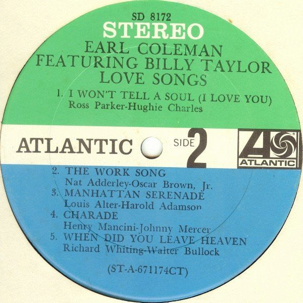 Earl Coleman Featuring Billy Taylor ~ Love Songs (Vinyl) - Djungel & Jazz
