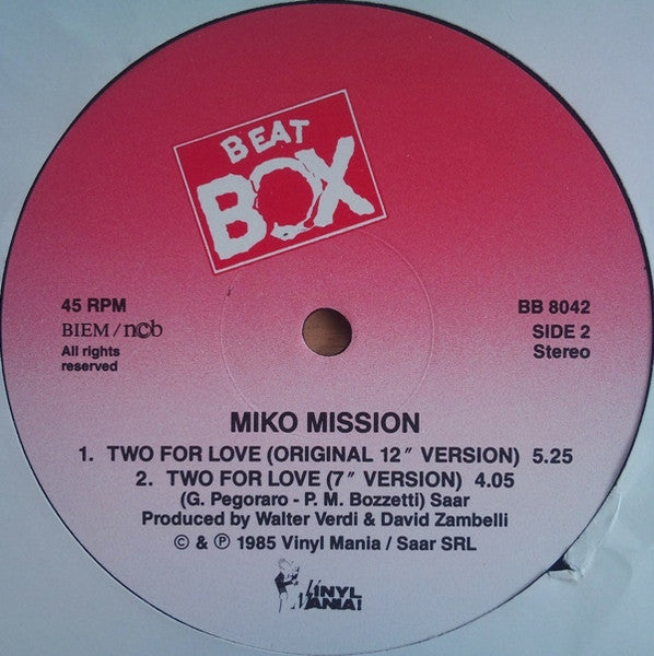 Miko Mission ~ Two For Love (Re-edit) (Vinyl) - Djungel & Jazz