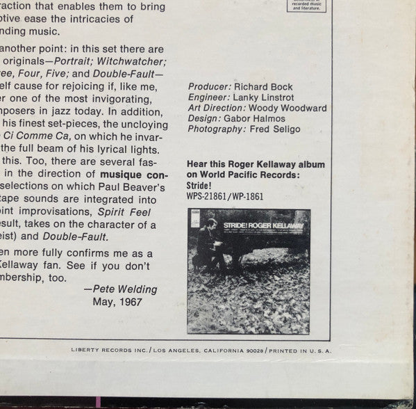 Roger Kellaway Featuring Tom Scott ~ Spirit Feel (Vinyl) - Djungel & Jazz