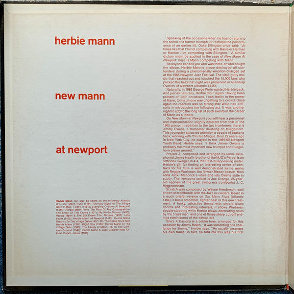 Herbie Mann ~ New Mann At Newport (Vinyl) - Djungel & Jazz