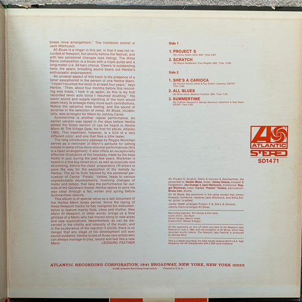 Herbie Mann ~ New Mann At Newport (Vinyl) - Djungel & Jazz