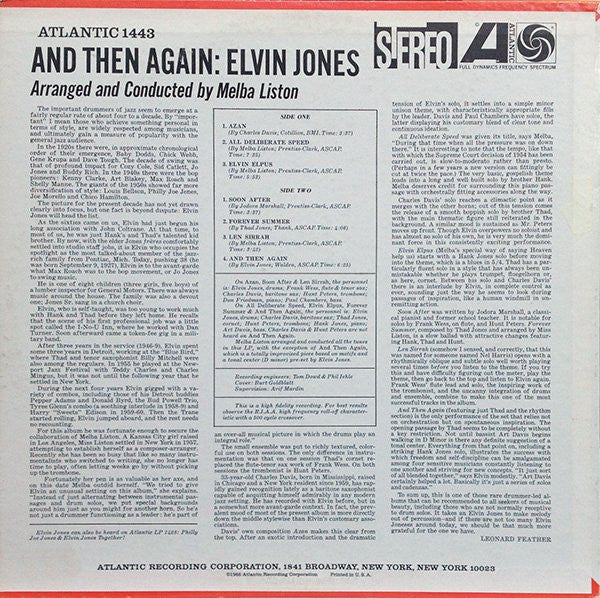 Elvin Jones ~ And Then Again (Vinyl) - Djungel & Jazz