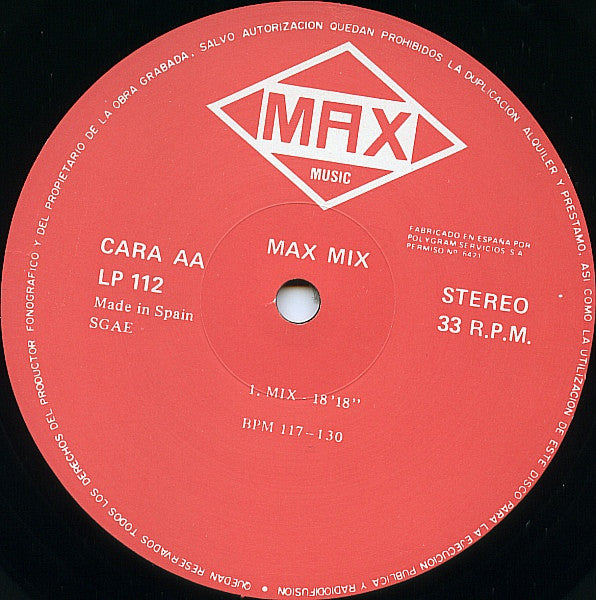 Mike Platinas & Javier Ussia ~ Max Mix (El Primer Megamix Español) (Vinyl) - Djungel & Jazz