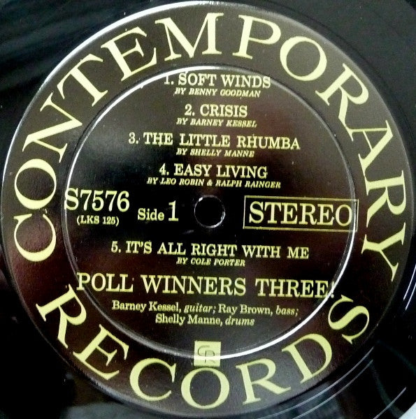 Barney Kessel, Shelly Manne & Ray Brown ~ Poll Winners Three! (Vinyl) - Djungel & Jazz