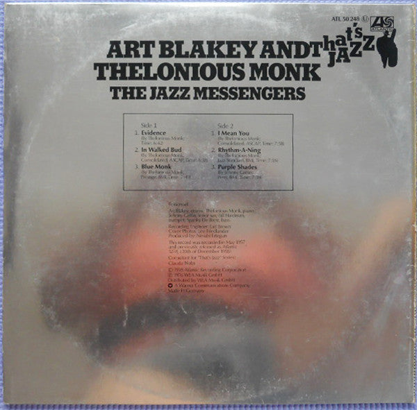 Art Blakey And Thelonious Monk ~ The Jazz Messengers (Vinyl) - Djungel & Jazz