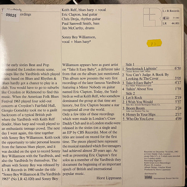 The Yardbirds ~ London 1963 - The First Recordings! (Vinyl) - Djungel & Jazz