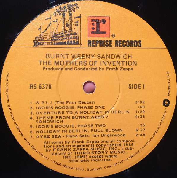The Mothers Of Invention ~ Burnt Weeny Sandwich (Vinyl) - Djungel & Jazz