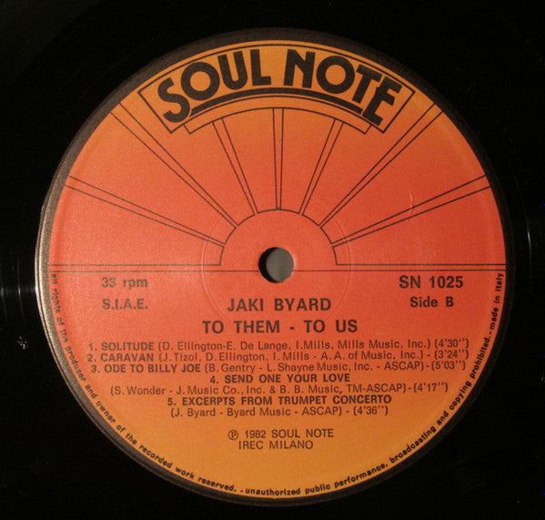 Jaki Byard ~ To Them - To Us (Vinyl) - Djungel & Jazz