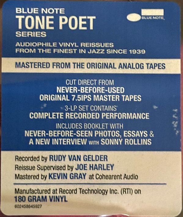 Sonny Rollins ~ A Night At The Village Vanguard: The Complete Masters (Vinyl) - Djungel & Jazz
