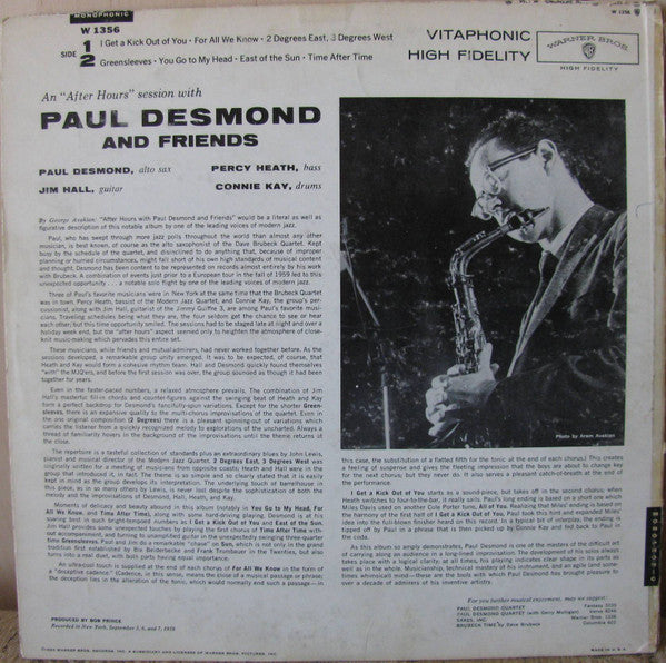 Paul Desmond ~ "First Place Again" Playboy (Vinyl) - Djungel & Jazz