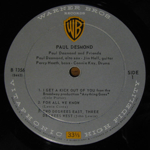 Paul Desmond ~ "First Place Again" Playboy (Vinyl) - Djungel & Jazz