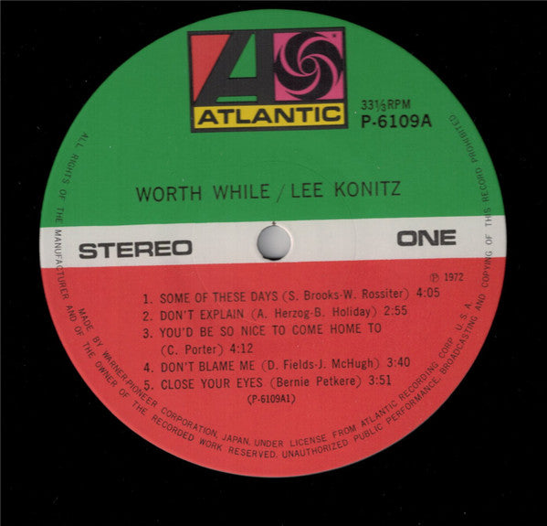 Lee Konitz ~ Worth While Konitz (Vinyl) - Djungel & Jazz